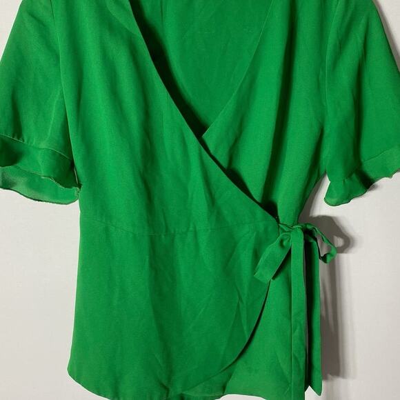 ZARA Trafaluc Green Wrap Blouse - XS EUC - Picture 9 of 10